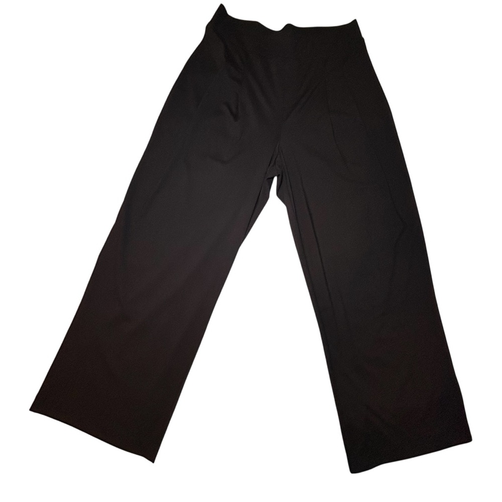 Rachel Zoe Black Pleated Wide Leg Stretch Pant Size Large